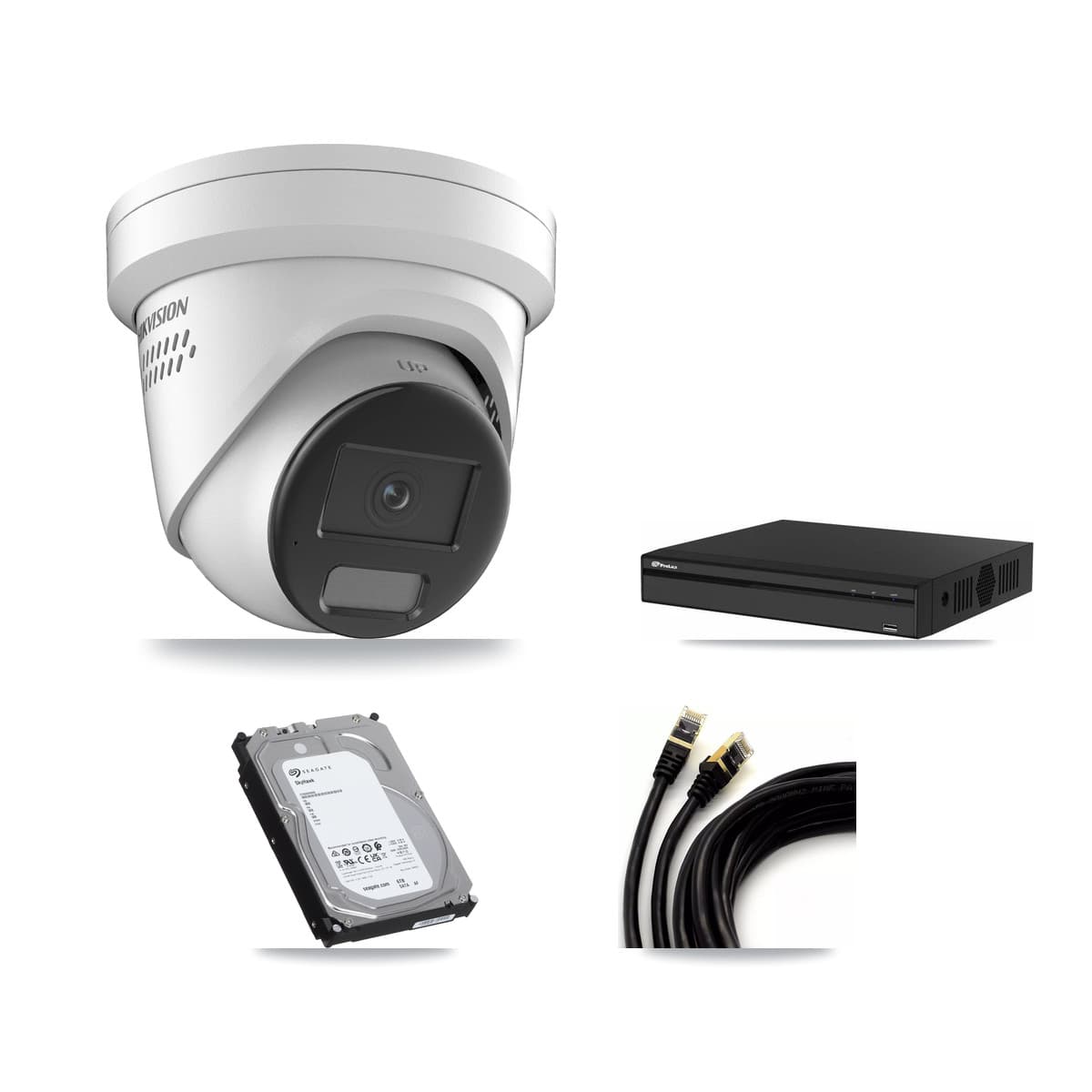 Hikvision & Prolux 4-Channel 4K CCTV Kit — 4 DS-2CD2387G2H Turret Cameras + 6TB Recording
