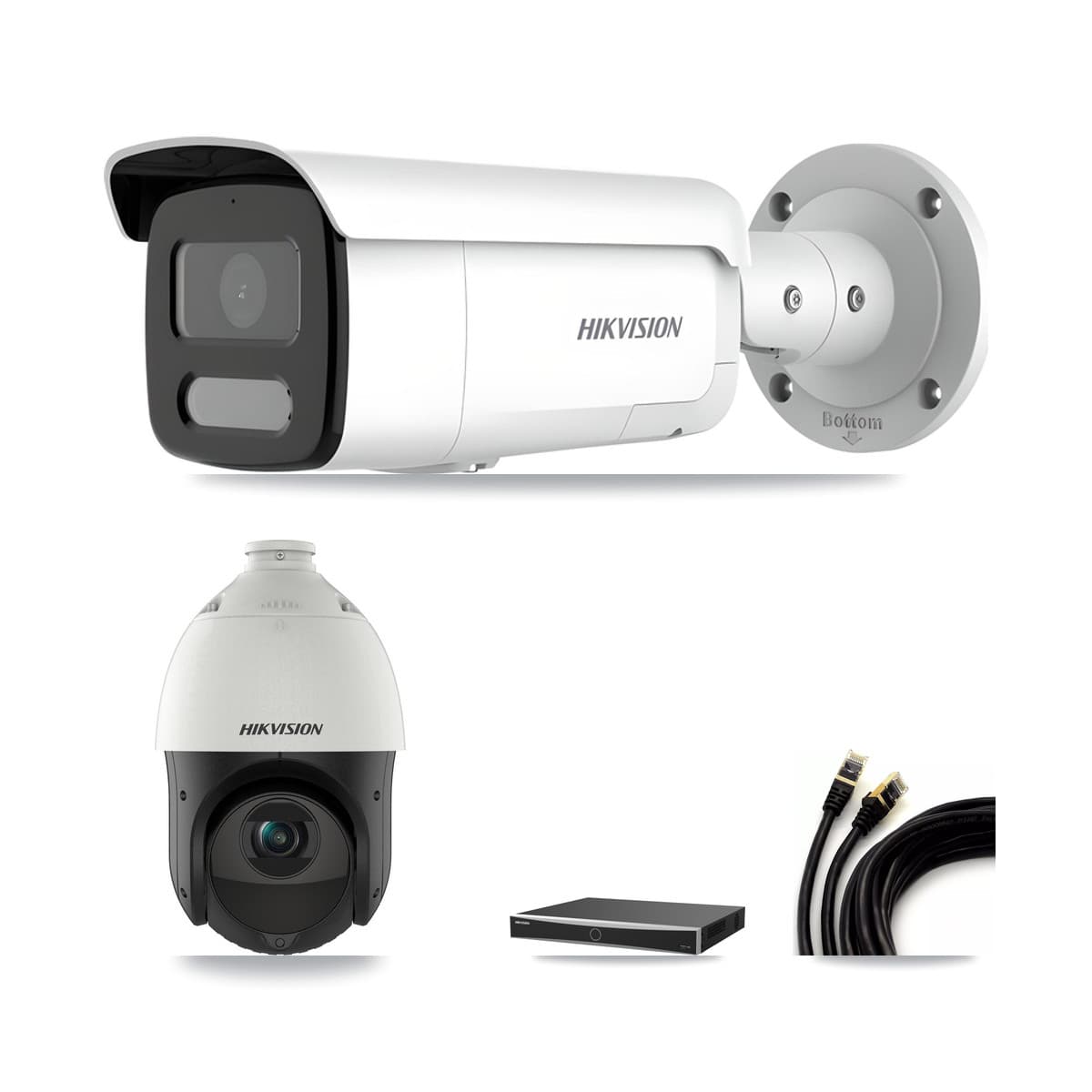 Hikvision 16-Channel 4MP CCTV Kit — 1 Bullet + 1 PTZ Cameras + 3TB Recording (DS-7616NXI Recorder)