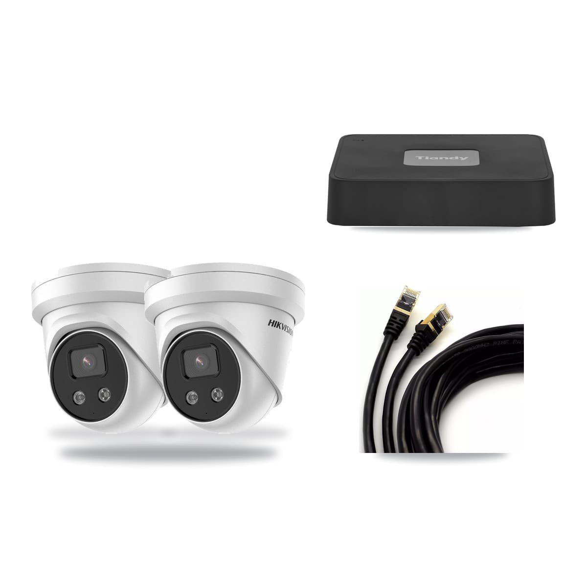 Hikvision & Tiandy 4-Channel 5MP CCTV Kit — 2 Turret Cameras + 3TB Recording - Image 1