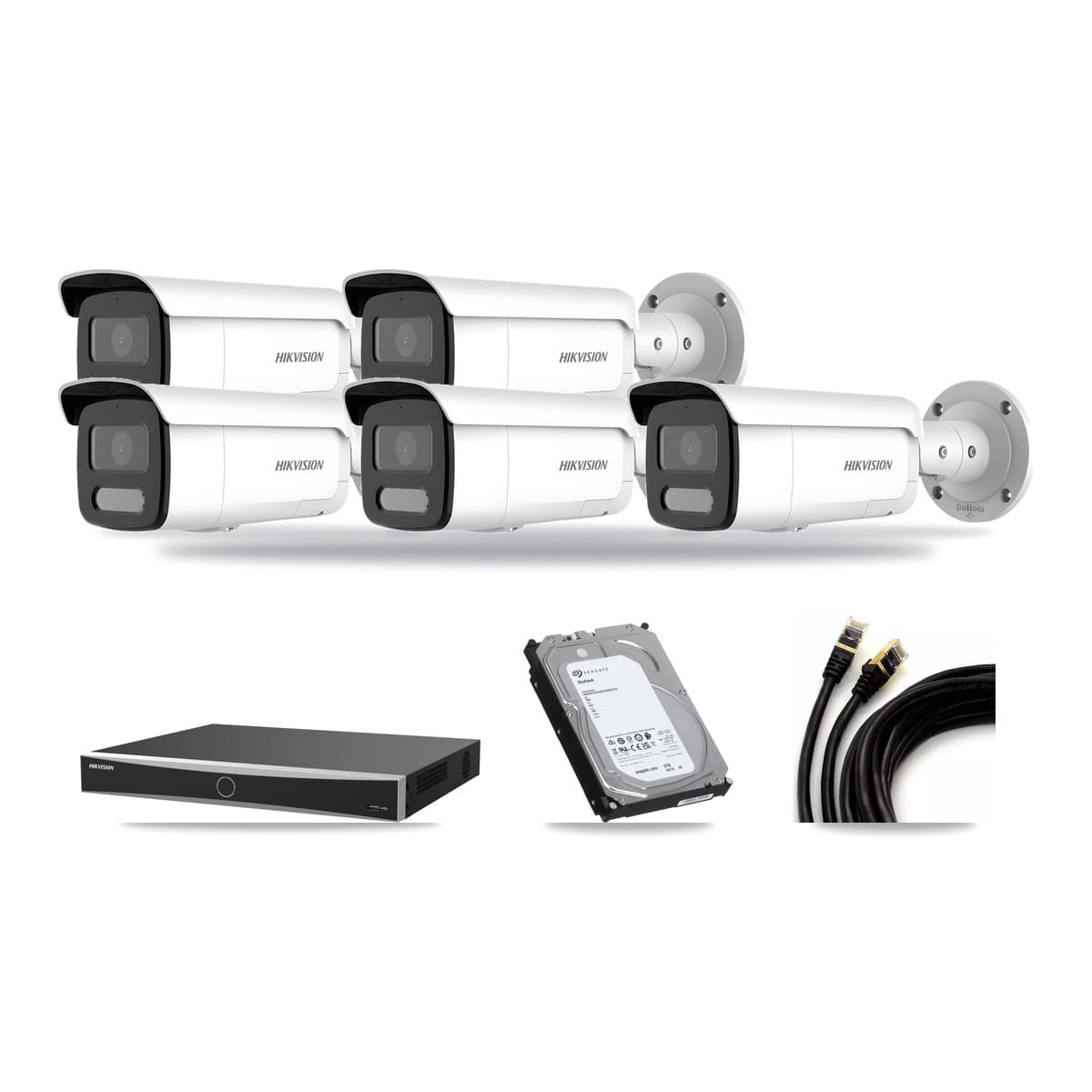 Hikvision 16-Channel 4MP CCTV Kit — 5 Bullet Cameras + 6TB Recording (DS-7616NXI Recorder) - Image 1
