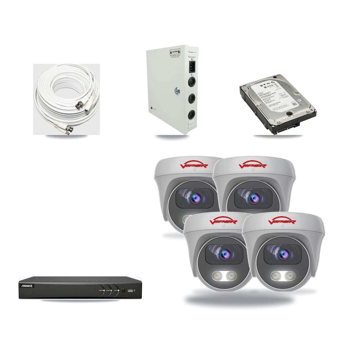Viper & ANNKE 4-Channel 5MP CCTV Kit — 4 Cameras + 5TB Recording - Image 1