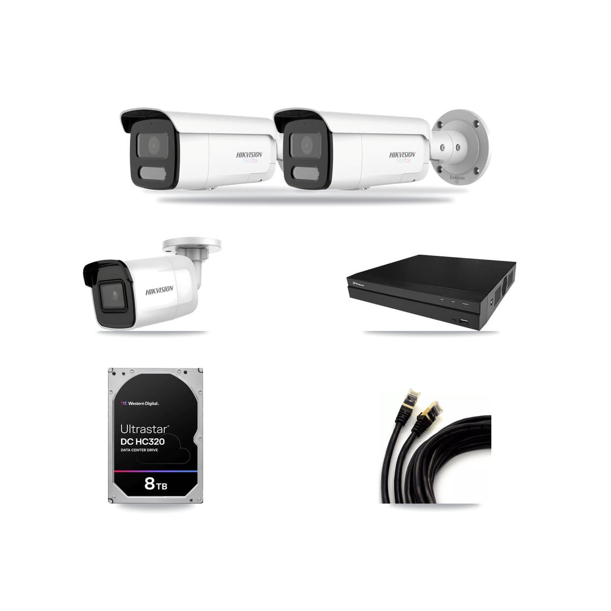 Hikvision & Prolux 8-Channel 4K CCTV Kit — 1 DS-2CD2085G1 + 2 DS-2CD2T87G2H Bullet Cameras + 8TB Recording - Image 1