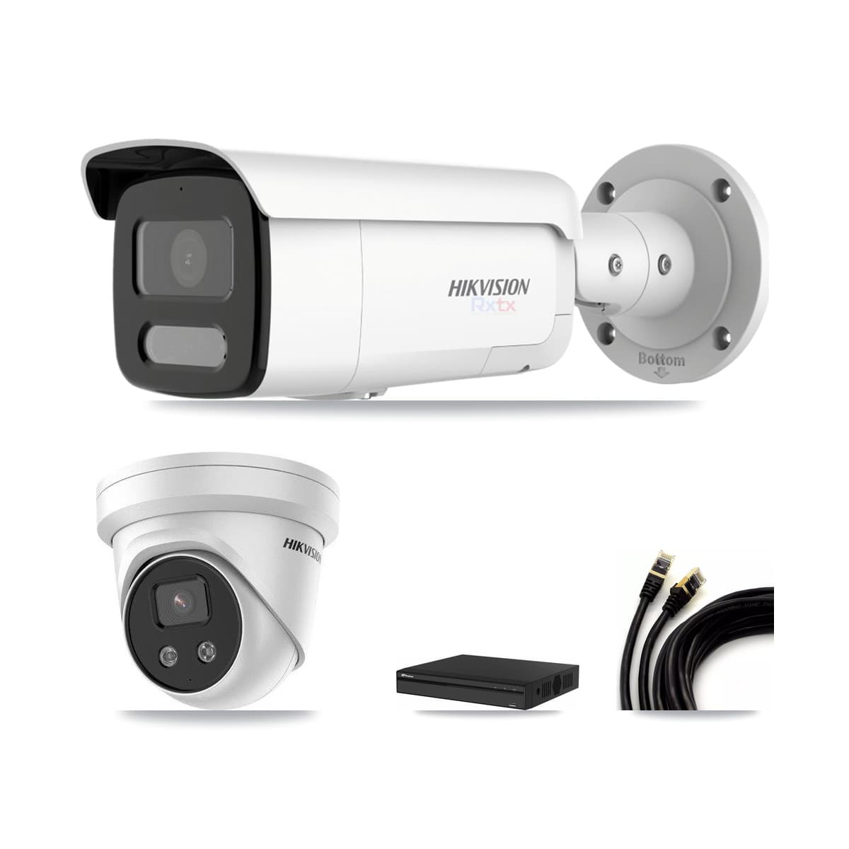 Hikvision & Prolux 4-Channel 5MP – 4K CCTV Kit — 2 4K Bullet + 2 5MP Turret Cameras + 8TB Recording