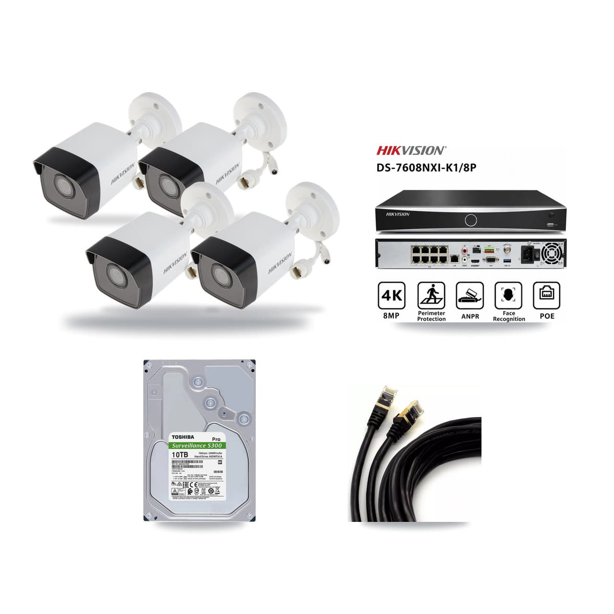 Hikvision 8-Channel 5MP CCTV Kit — 4 Bullet Cameras + 10TB Recording - Image 1