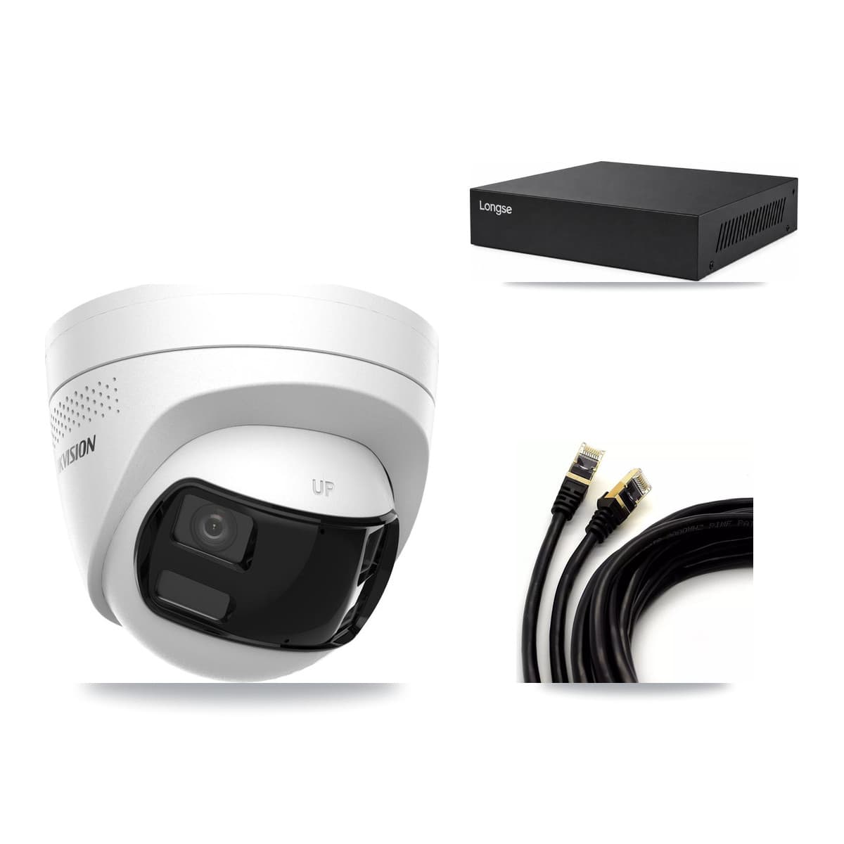 Longse 8-Channel 4K CCTV Kit — 3 Turret Cameras + 8TB Recording