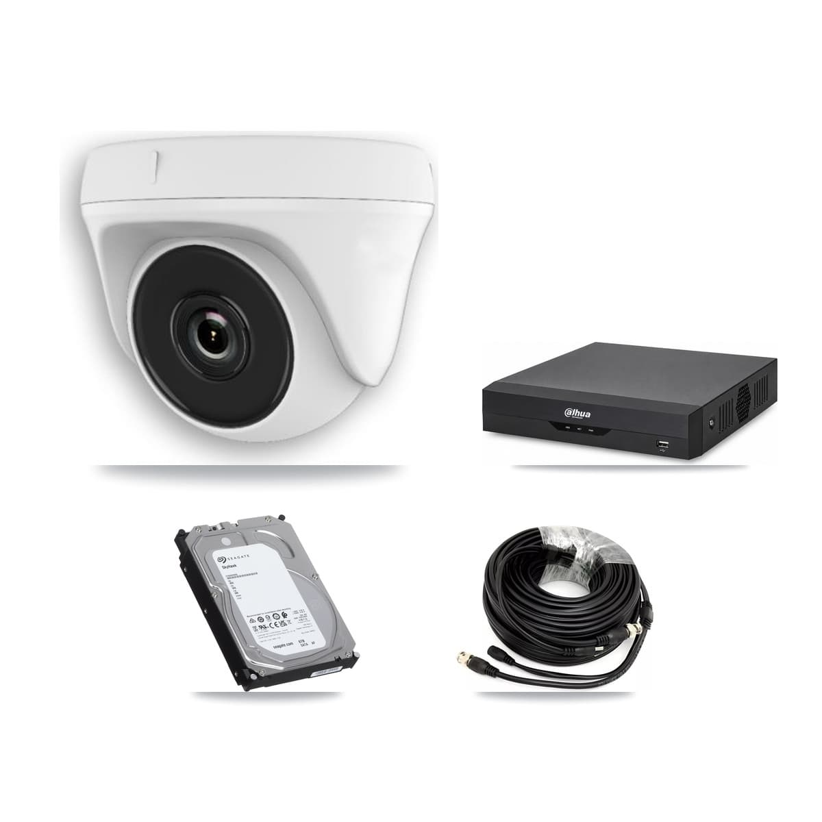 Dahua 4-Channel 2MP CCTV Kit — 4 Dome Cameras + 6TB Recording