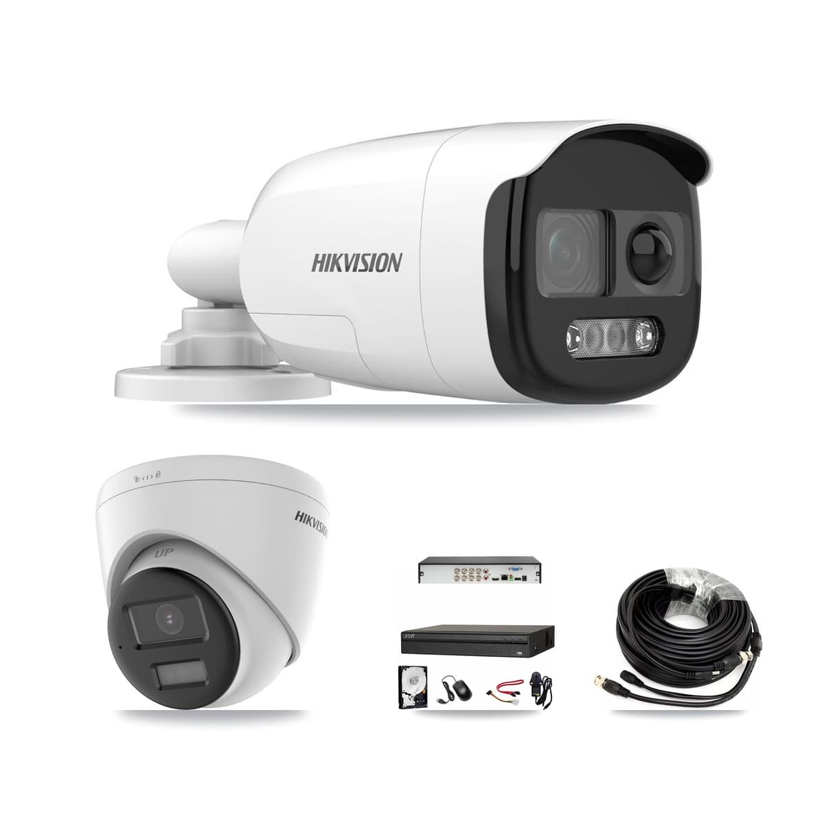 Hikvision & Dahua 8-Channel 5MP – 4K CCTV Kit — 2 5MP Bullet + 2 4K Turret Cameras + 8TB Recording (XVR-3108AD Recorder) - Image 1