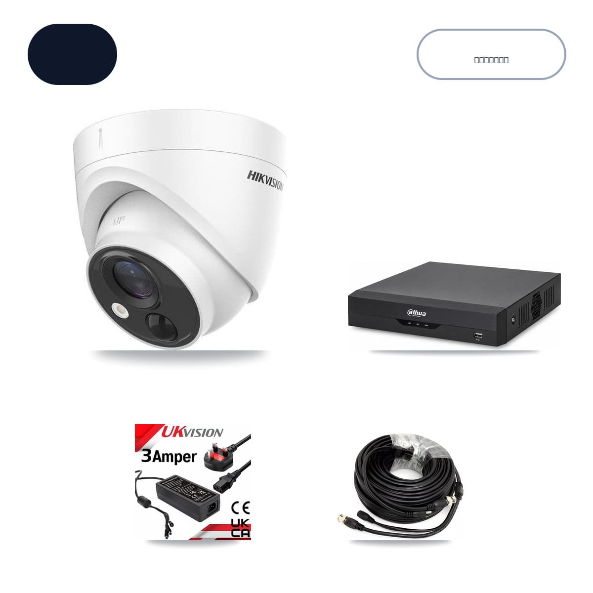 Hikvision & Dahua 4-Channel 5MP CCTV Kit — 4 DS-2CE71H0T Turret Cameras + 6TB Recording