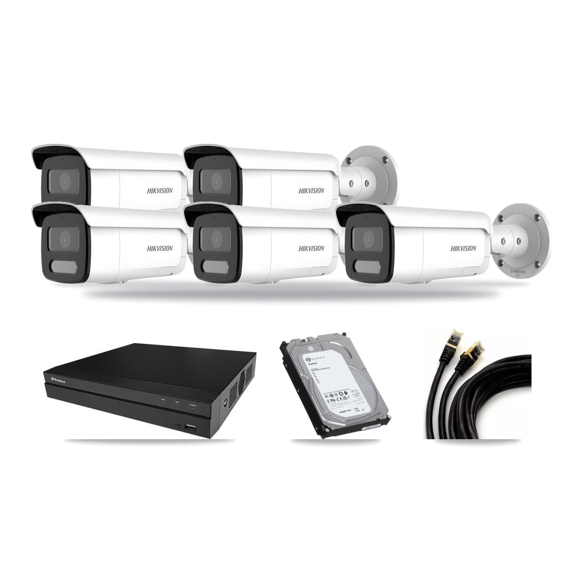 Hikvision & Prolux 8-Channel 4MP CCTV Kit — 5 Bullet Cameras + 6TB Recording - Image 1