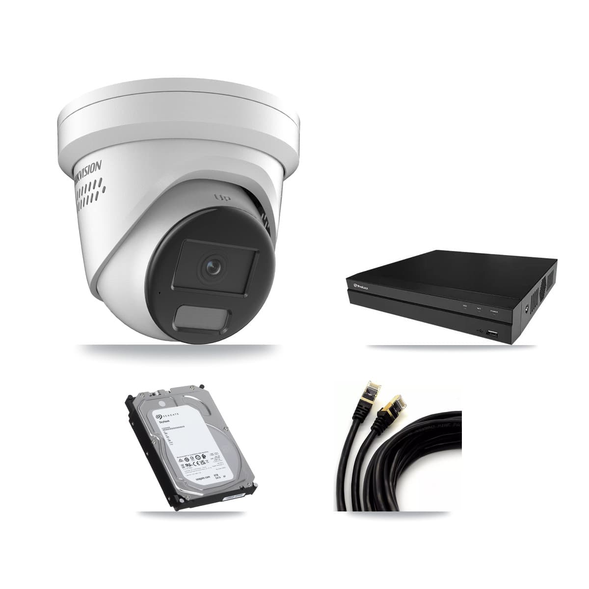 Hikvision & Prolux 8-Channel 4K CCTV Kit — 4 DS-2CD2387G2H Turret Cameras + 6TB Recording