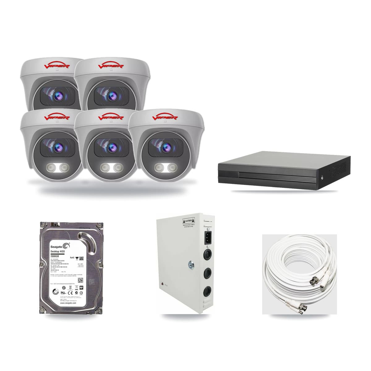 16-Channel 5MP CCTV Kit — 5 Viper Cameras + 2TB Recording - Image 1
