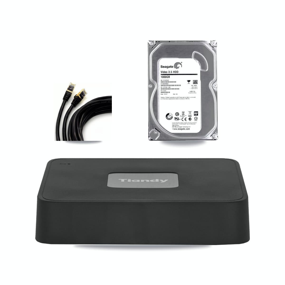 Tiandy 4-channel CCTV kit: 2 cameras (2× 5MP Dome), 1TB hard drive