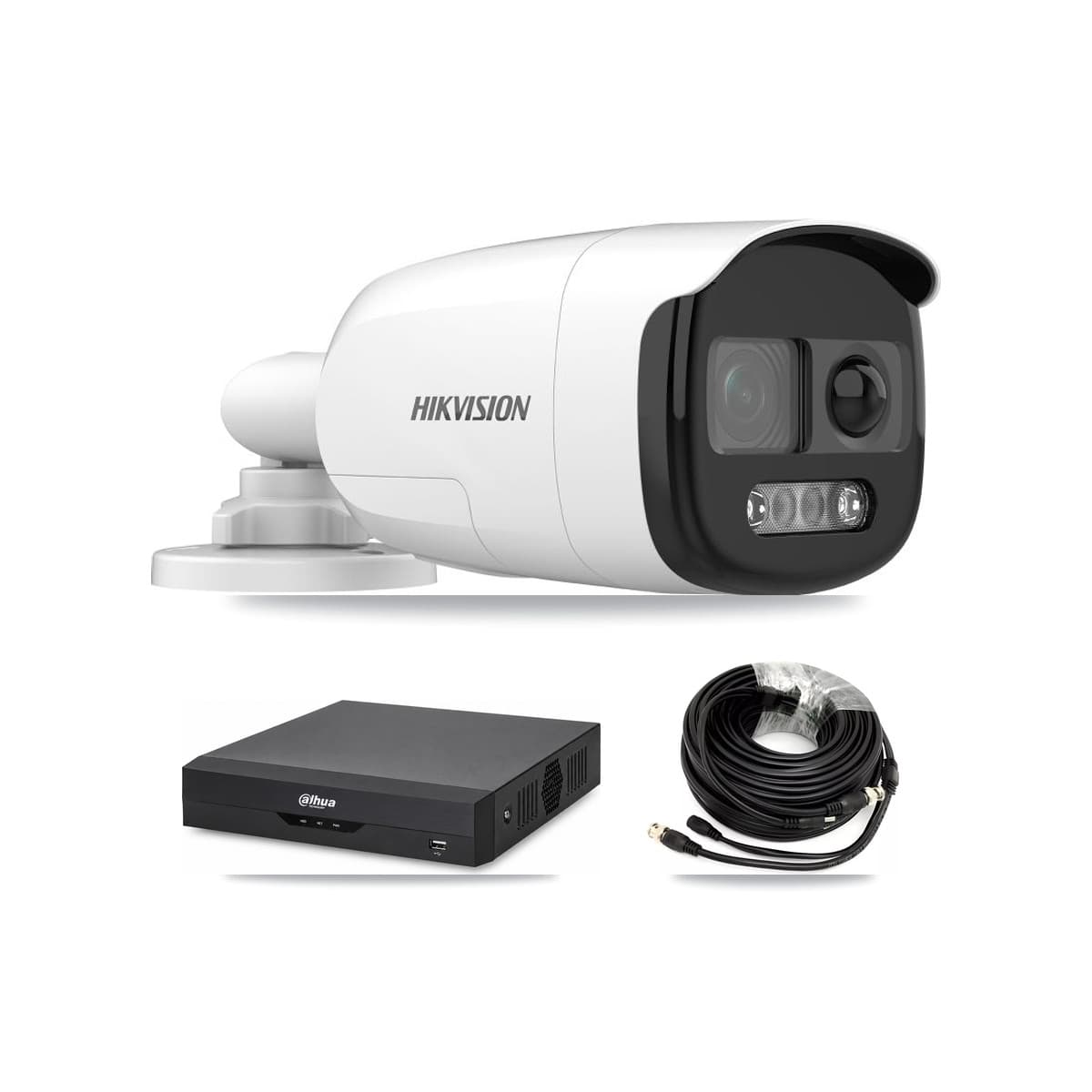 Hikvision & Dahua 4-Channel 5MP CCTV Kit — 2 DS-2CE12KF3T Bullet Cameras + 3TB Recording