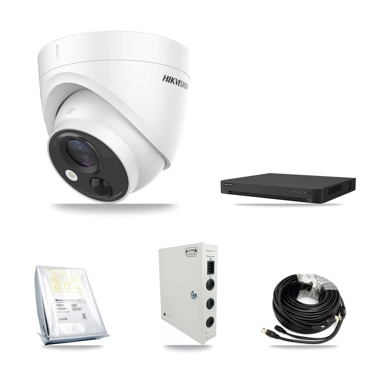 Hikvision 32-Channel 5MP CCTV Kit — 17 DS-2CE71H0T Turret Cameras + 2× 8TB Recording