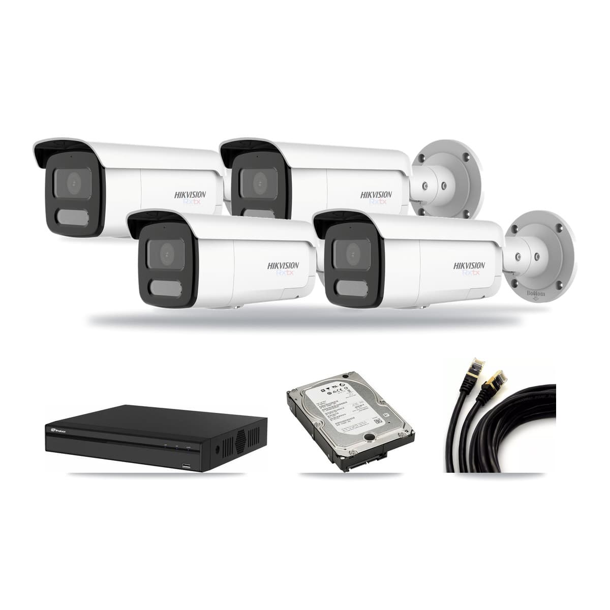 Hikvision & Prolux 4-Channel 4K CCTV Kit — 4 Bullet Cameras + 5TB Recording - Image 1