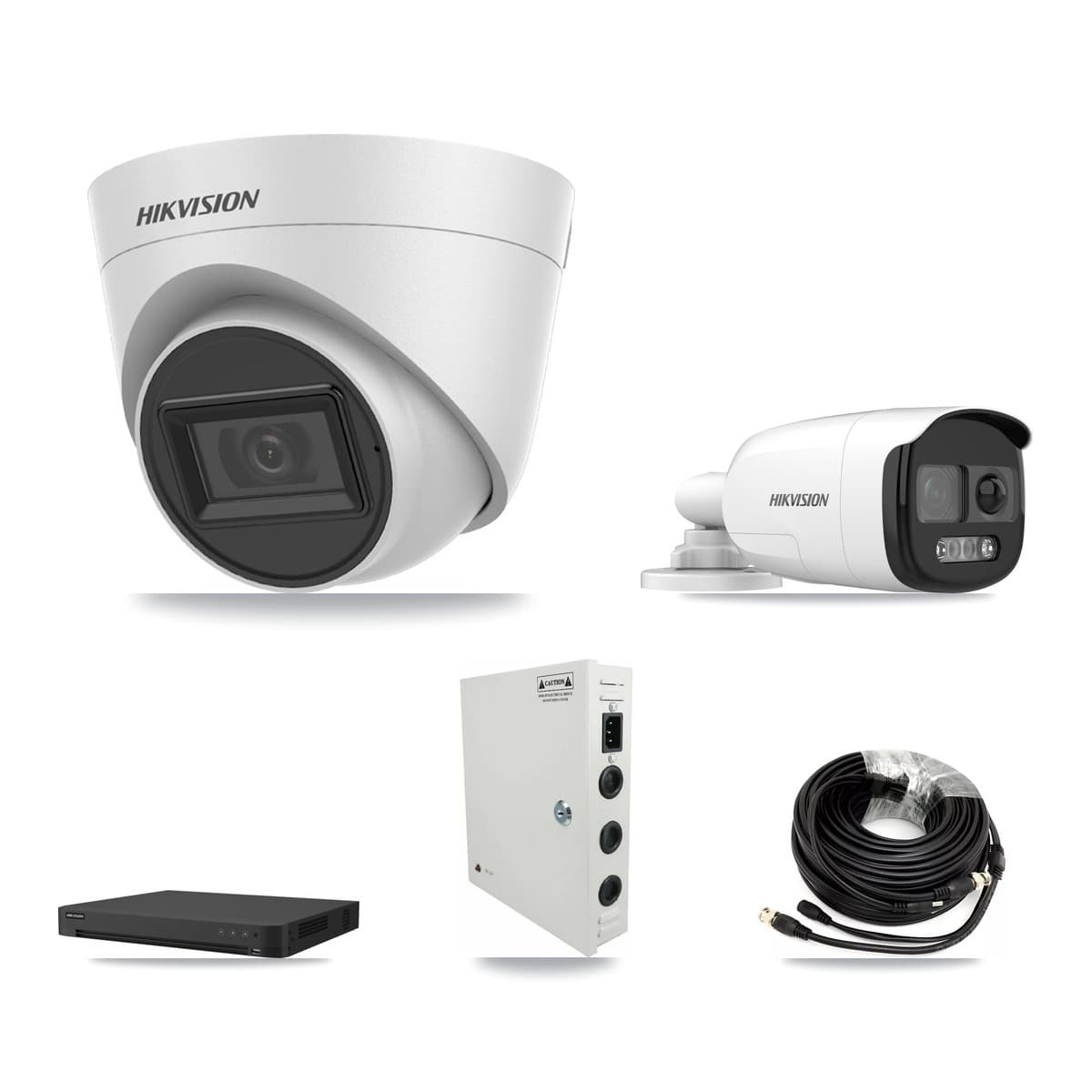 Hikvision 32-Channel 5MP CCTV Kit — 1 Bullet + 21 White Turret Cameras + 8TB Recording