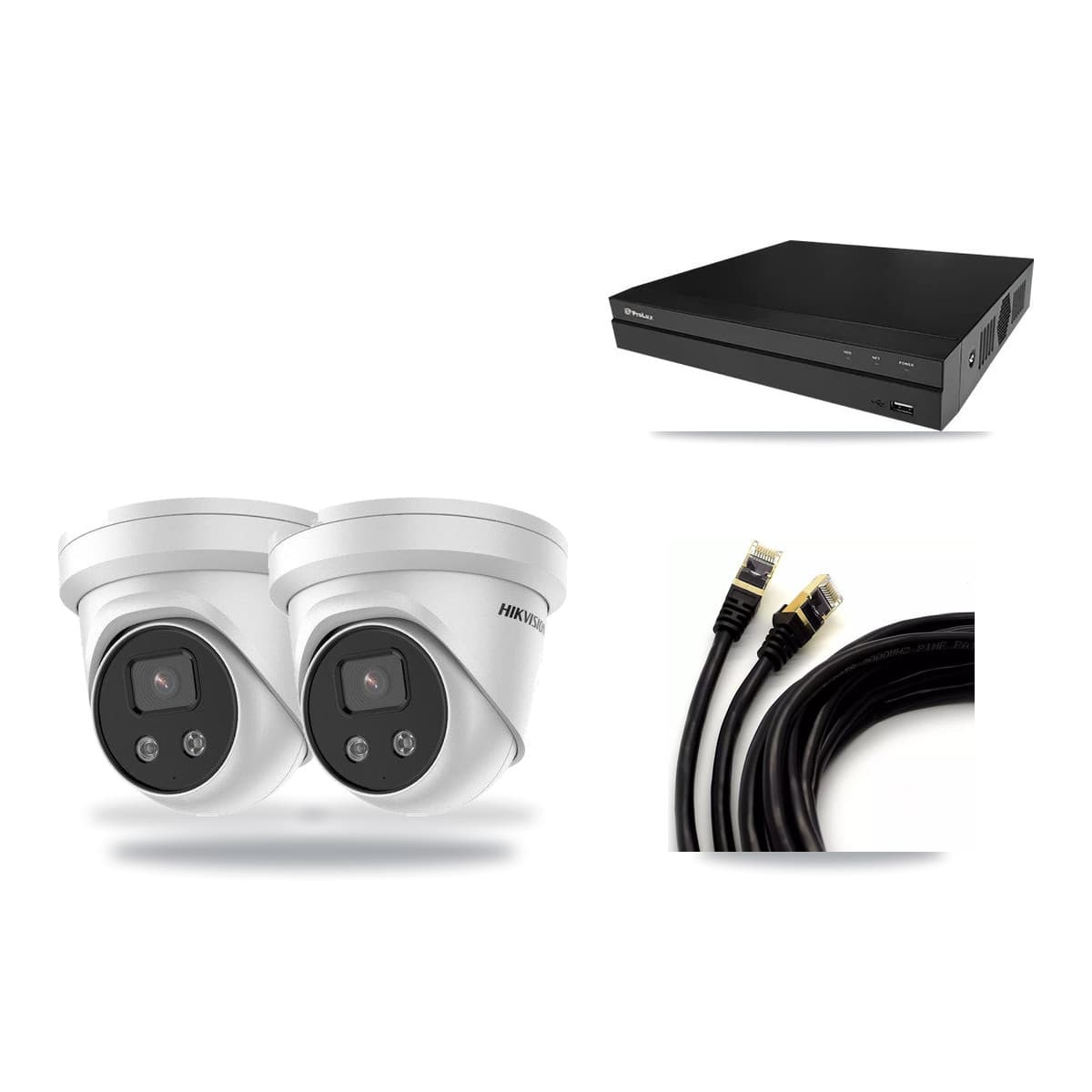 Hikvision & Prolux 8-Channel 5MP CCTV Kit — 2 DS-2CD3356G2 Turret Cameras + 3TB Recording - Image 1