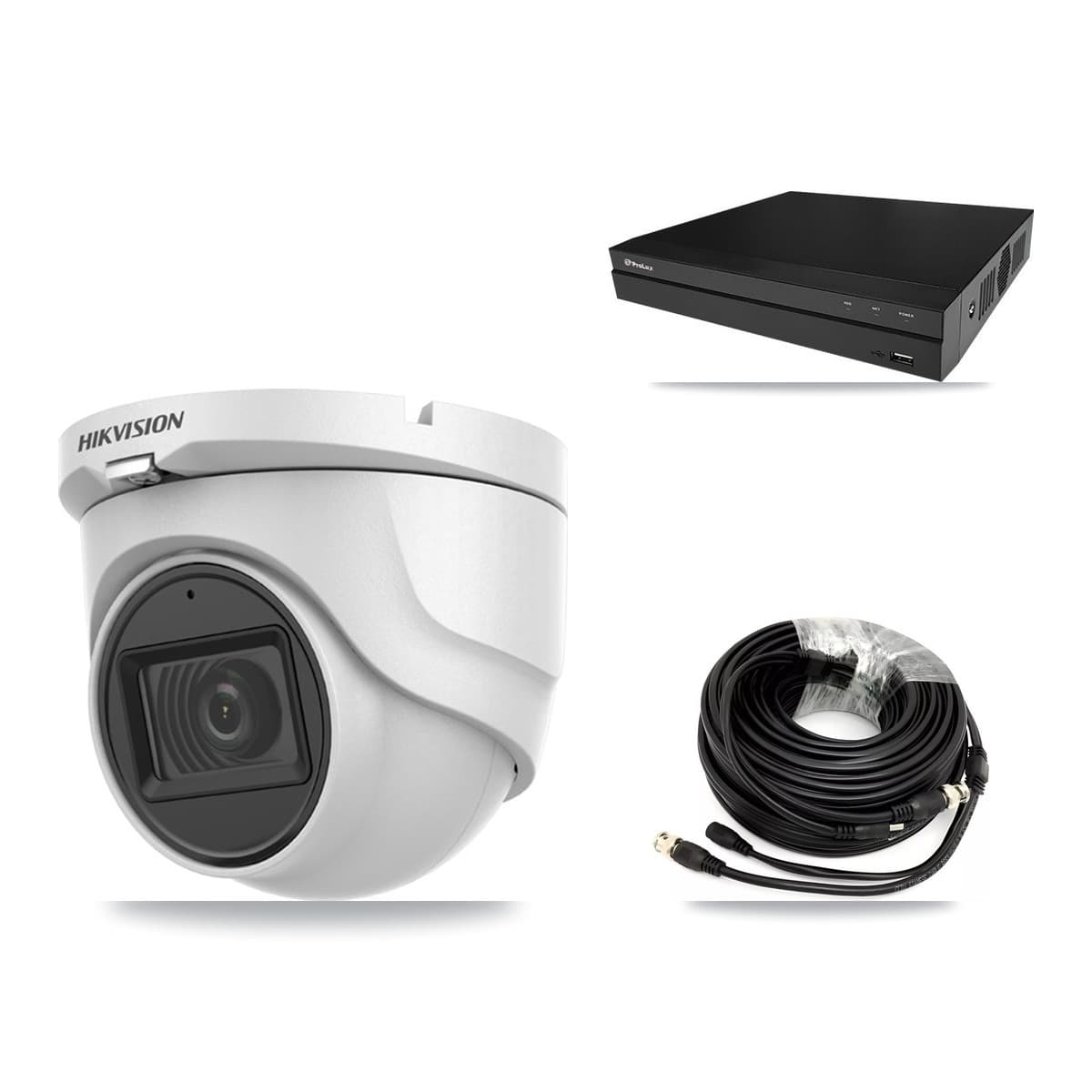 Hikvision & Prolux 8-Channel 5MP CCTV Kit — 6 DS-2CE76H0T Turret Cameras + 8TB Recording (PXD-5208AN Recorder) - Image 1