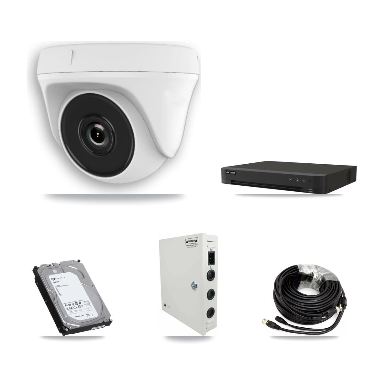 Hikvision 16-Channel 2MP CCTV Kit — 9 White Dome Cameras + 6TB Recording (IDS-7216HQHI Recorder)