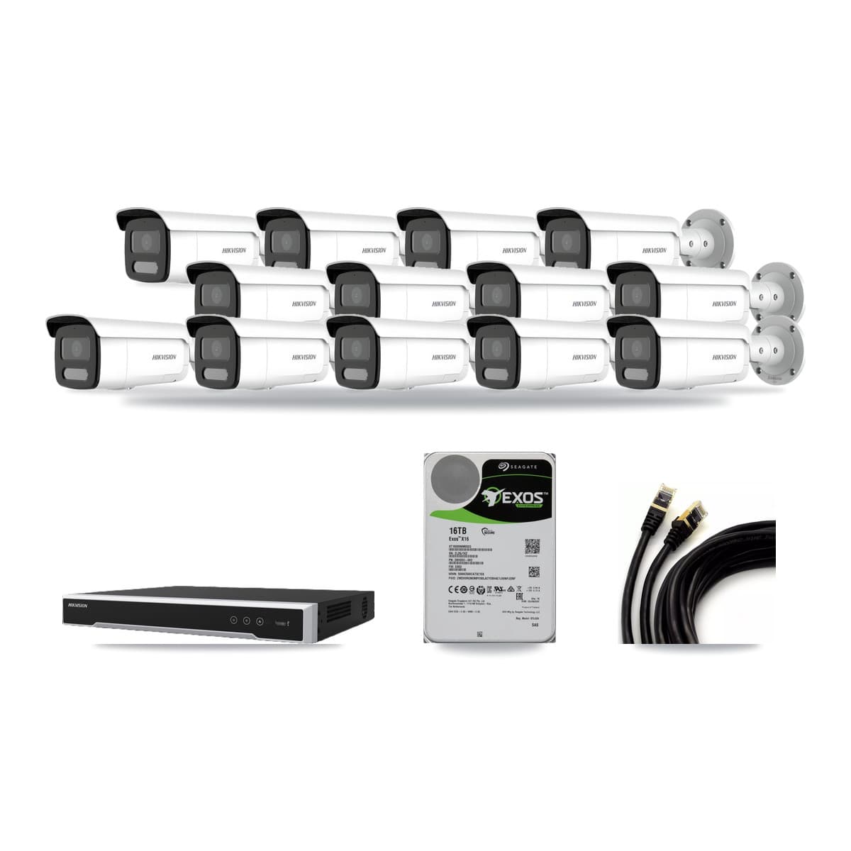 Hikvision 16-Channel 4MP CCTV Kit — 13 Bullet Cameras + 16TB Recording - Image 1