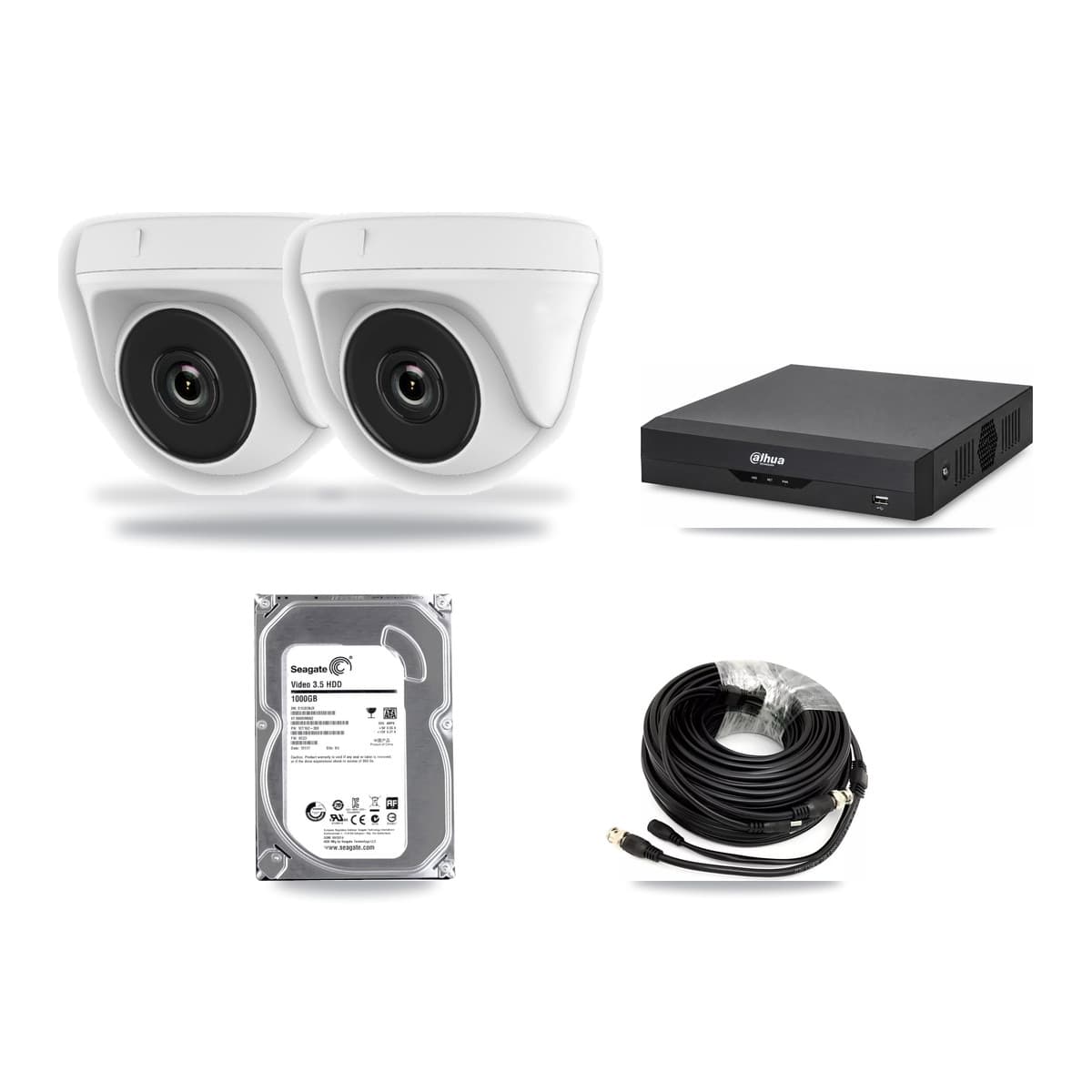 Dahua 4-Channel 2MP CCTV Kit — 2 Dome Cameras + 1TB Recording - Image 1