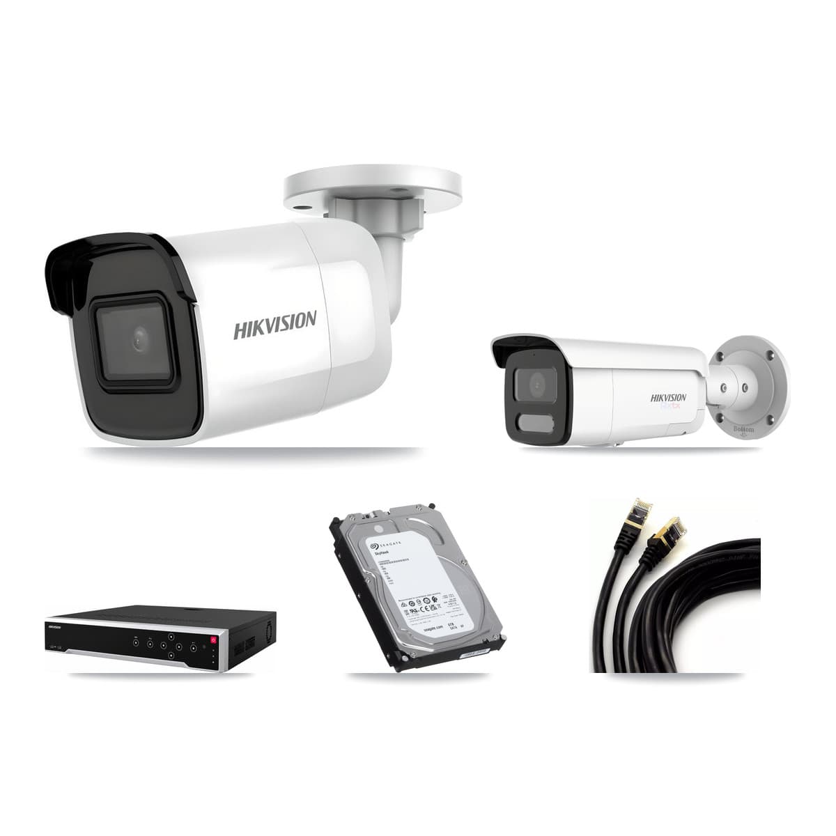 Hikvision 32-Channel 4K CCTV Kit — 1 DS-2CD2085G1 + 1 DS-2CD2T87G2H Bullet Cameras + 6TB Recording