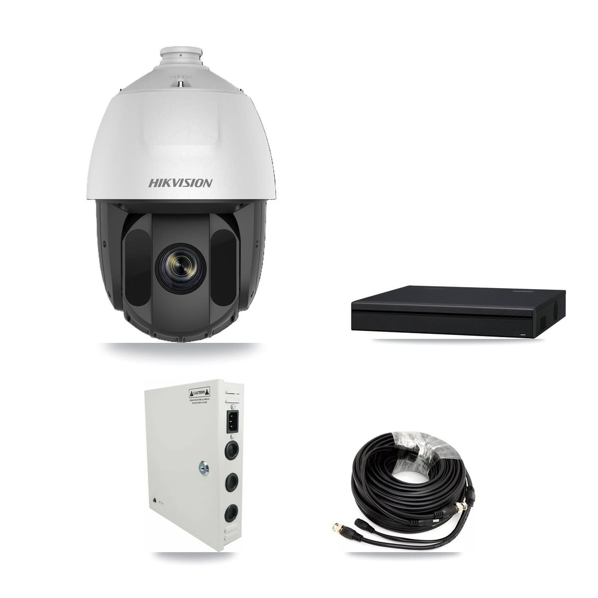 Hikvision 8-Channel 2MP CCTV Kit — 4 DS-2AE5225TI PTZ Cameras + 3TB Recording (XVR-3108AD Recorder) - Image 1
