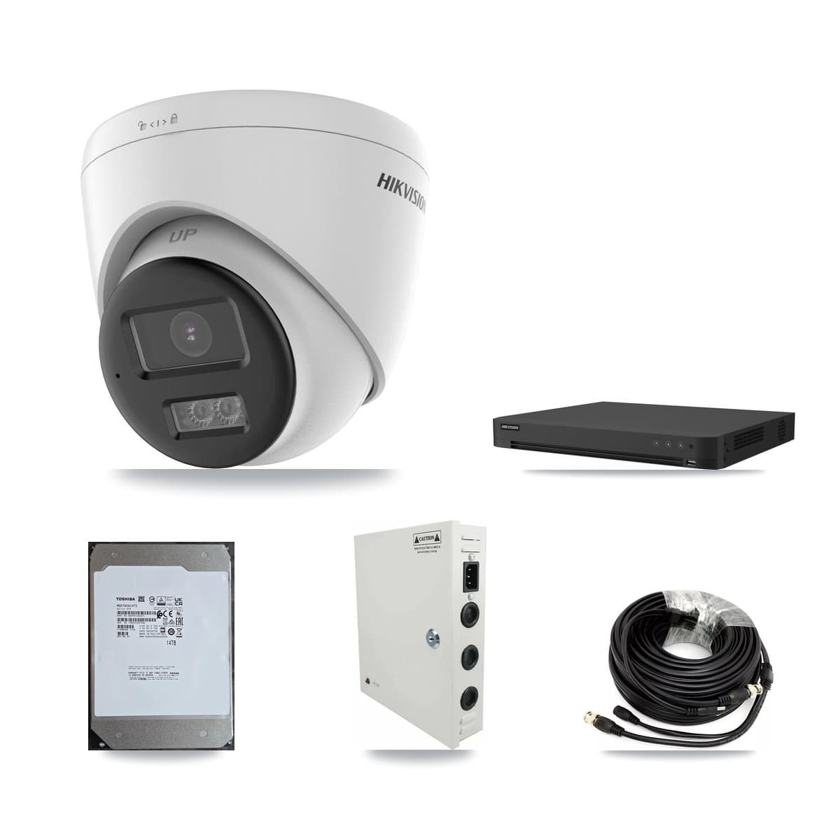 Hikvision 16-Channel 5MP CCTV Kit — 1 DS-2CE78K0T + 11 DS-2CE78K0T Turret Cameras + 14TB Recording