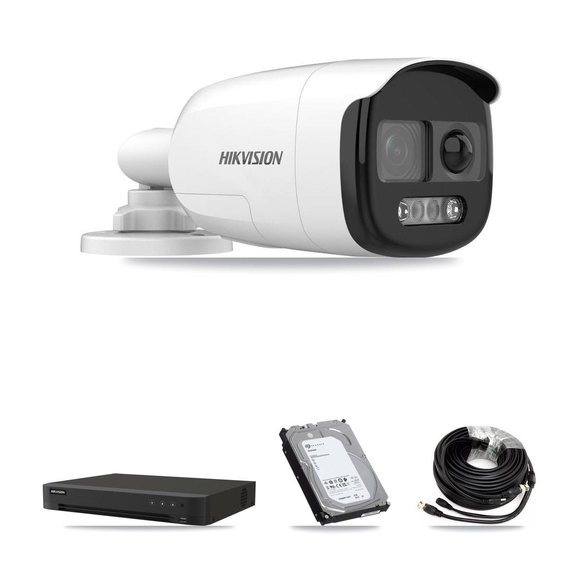 Hikvision 16-Channel 5MP CCTV Kit — 5 DS-2CE12KF3T Bullet Cameras + 6TB Recording (IDS-7216HQHI Recorder) - Image 1