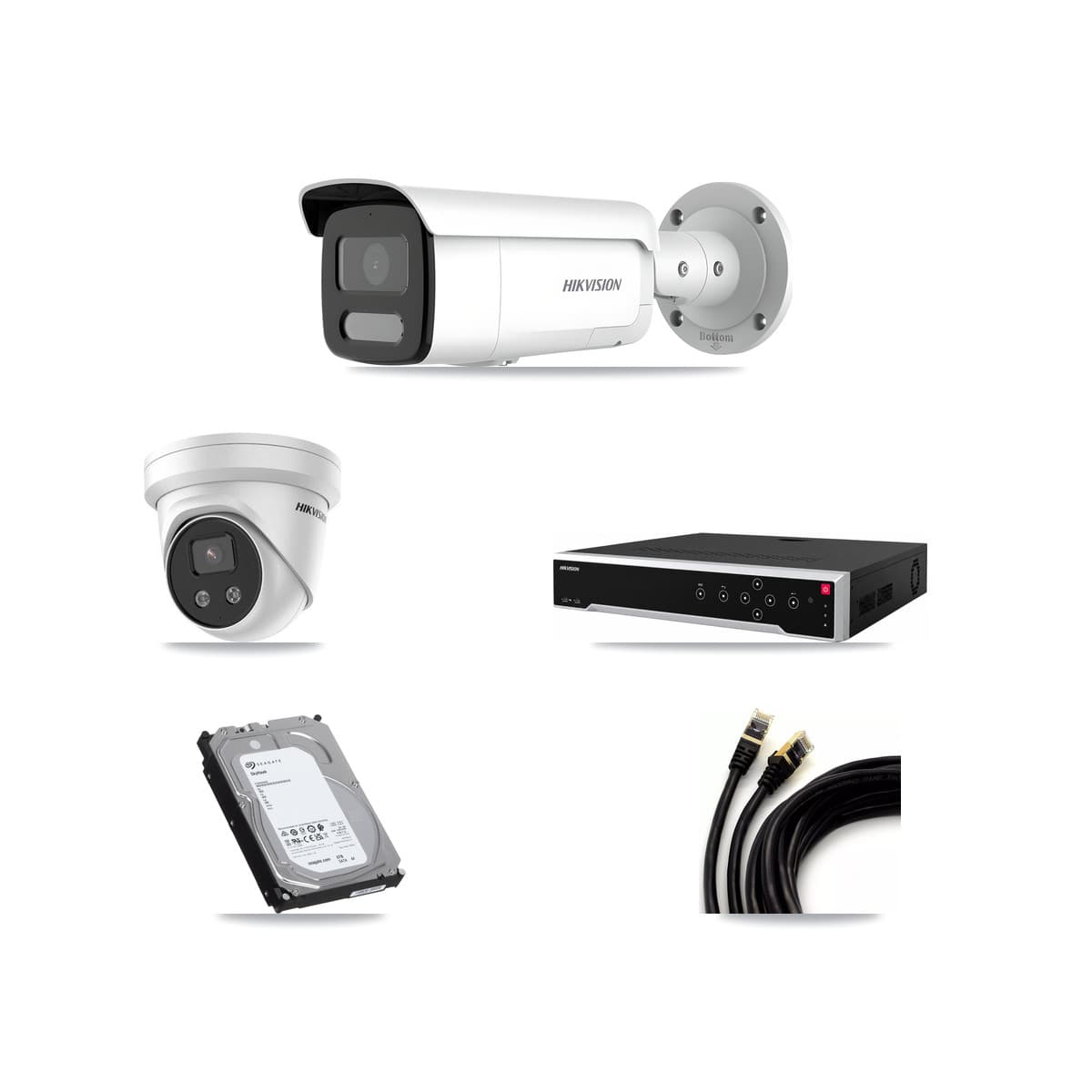 Hikvision 32-Channel 4MP – 5MP CCTV Kit — 14 4MP Bullet + 1 5MP Turret Cameras + 3× 6TB Recording