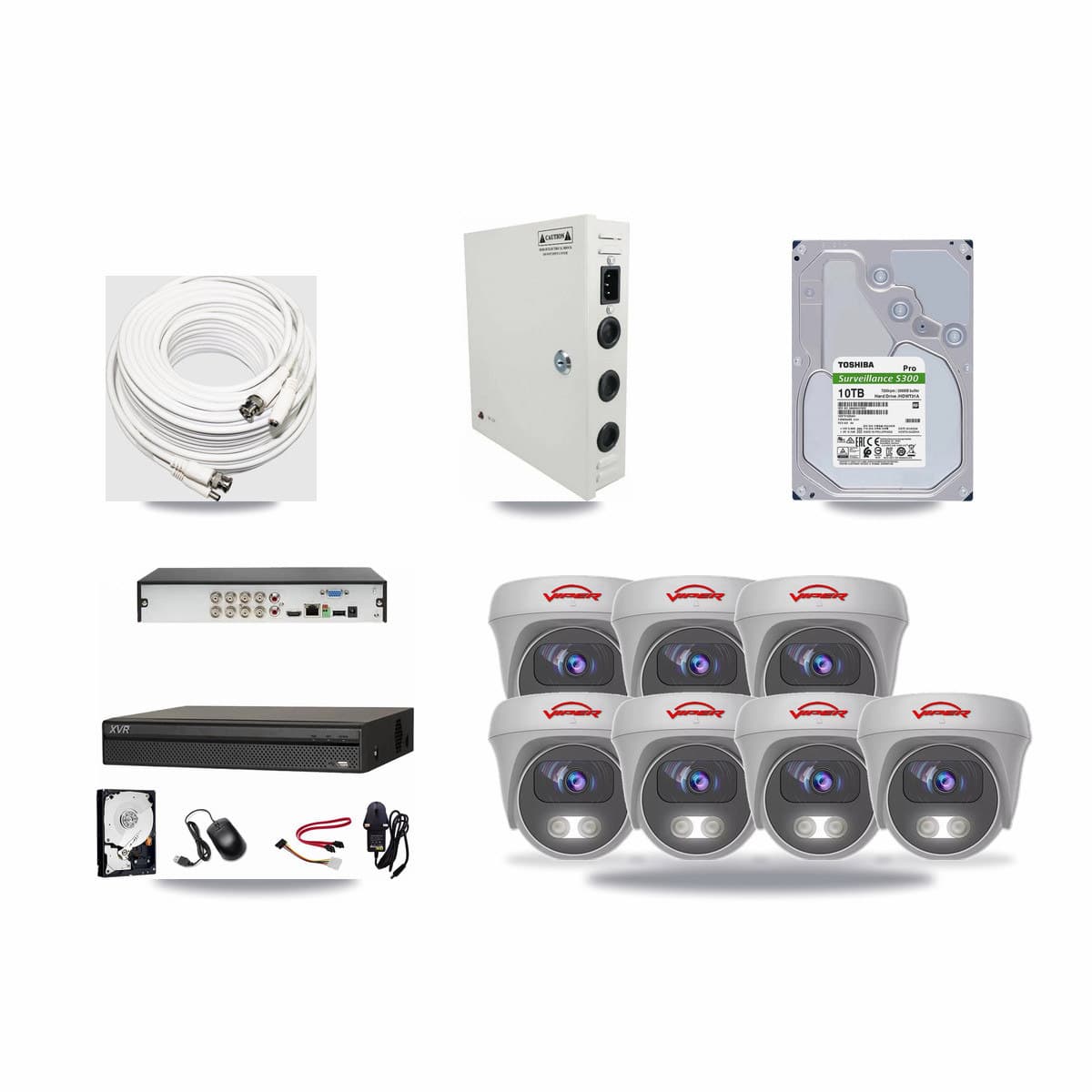 Dahua 8-channel CCTV kit: 7 cameras (7× 5MP Camera), 10TB hard drive