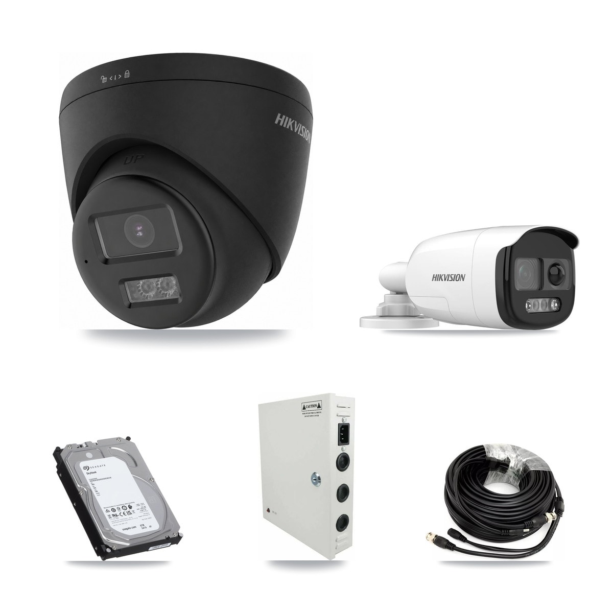 Hikvision 32-Channel 5MP – 4K CCTV Kit — 10 5MP Bullet + 22 Black 4K Turret Cameras + 3× 6TB Recording