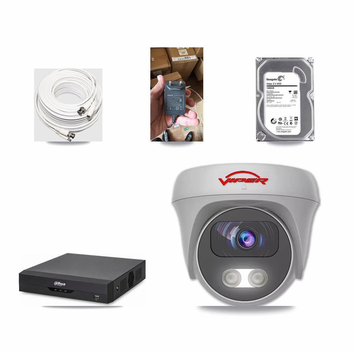 Dahua 4-channel CCTV kit: 1 camera (1× 5MP Camera), 1TB hard drive