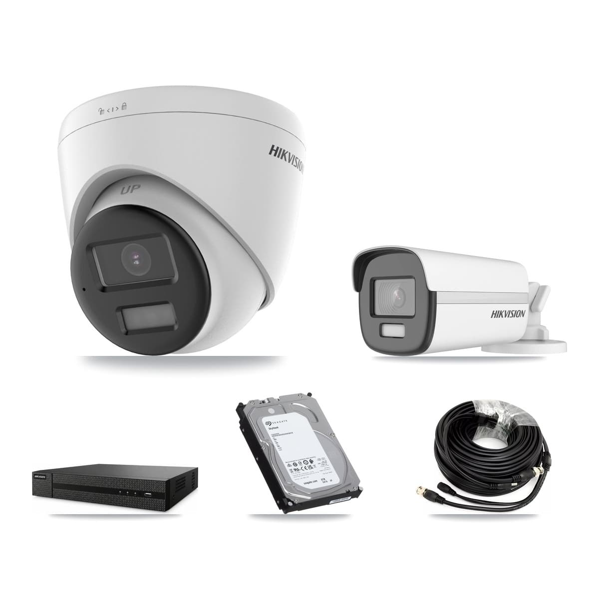 Hikvision 8-Channel 4K CCTV Kit — 1 Bullet + 7 Turret Cameras + 6TB Recording