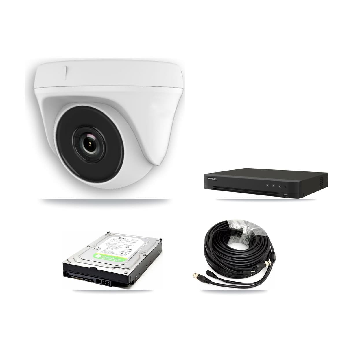 Hikvision 16-Channel 2MP CCTV Kit — 2 White Dome Cameras + 1TB Recording (IDS-7216HQHI Recorder)