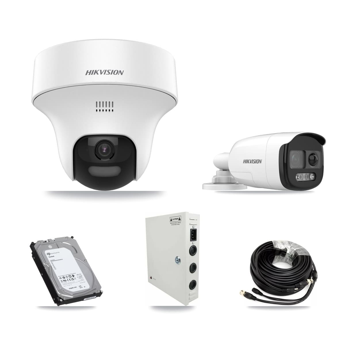 Hikvision 32-Channel 5MP CCTV Kit — 9 DS-2CE12KF3T Bullet + 20 DS-2CE70K0T Turret Cameras + 3× 6TB Recording (IDS-7332HUHI Recorder)