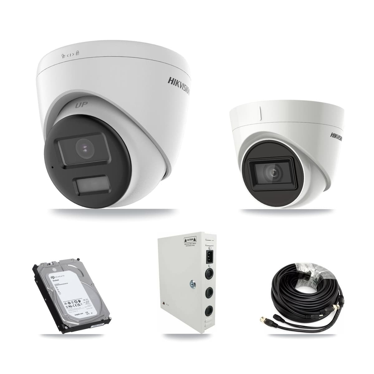 Hikvision 32-Channel 4K CCTV Kit — 12 DS-2CE78U0T + 12 DS-2CE78U1T Turret Cameras + 3× 6TB Recording