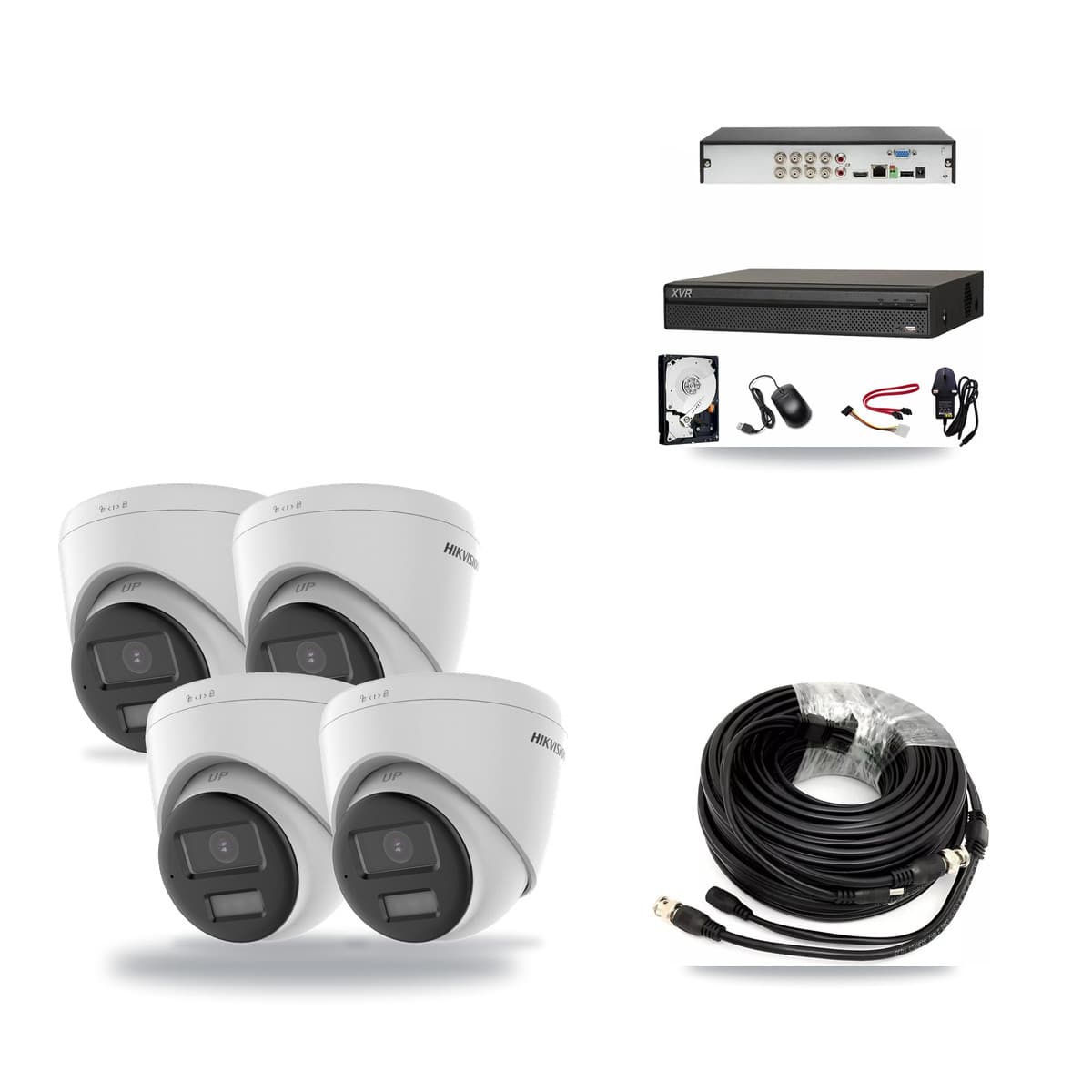 Hikvision & Dahua 8-Channel 4K CCTV Kit — 4 DS-2CE78U0T Turret Cameras + 3TB Recording - Image 1
