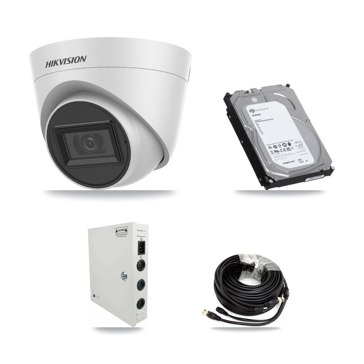 Hikvision 32-Channel 5MP CCTV Kit — 26 White Turret Cameras + 3× 6TB Recording