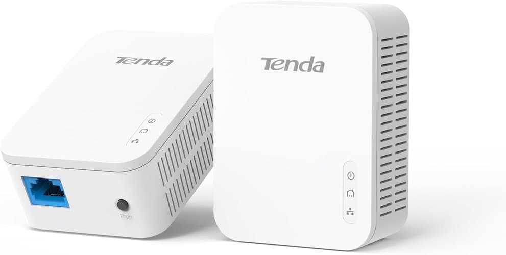 Tenda PH3 1000Mbps Powerline Adapter Kit with Single Port/Home Plug AV2 UK Extender for Fast and Stable Network Expansion, UK Plug Version - Pack of 2, White ( Missing Original Packaging, New Unboxed )