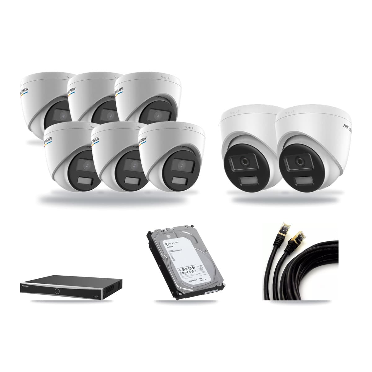 Hikvision 16-Channel 2MP – 4K CCTV Kit — 6 2MP + 2 4K Turret Cameras + 6TB Recording (DS-7616NXI Recorder) - Image 1