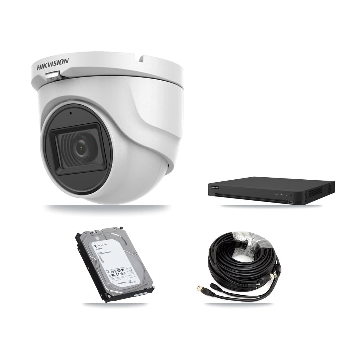 Hikvision 16-Channel 5MP CCTV Kit — 5 DS-2CE76H0T Turret Cameras + 6TB Recording (IDS-7216HUHI Recorder) - Image 1