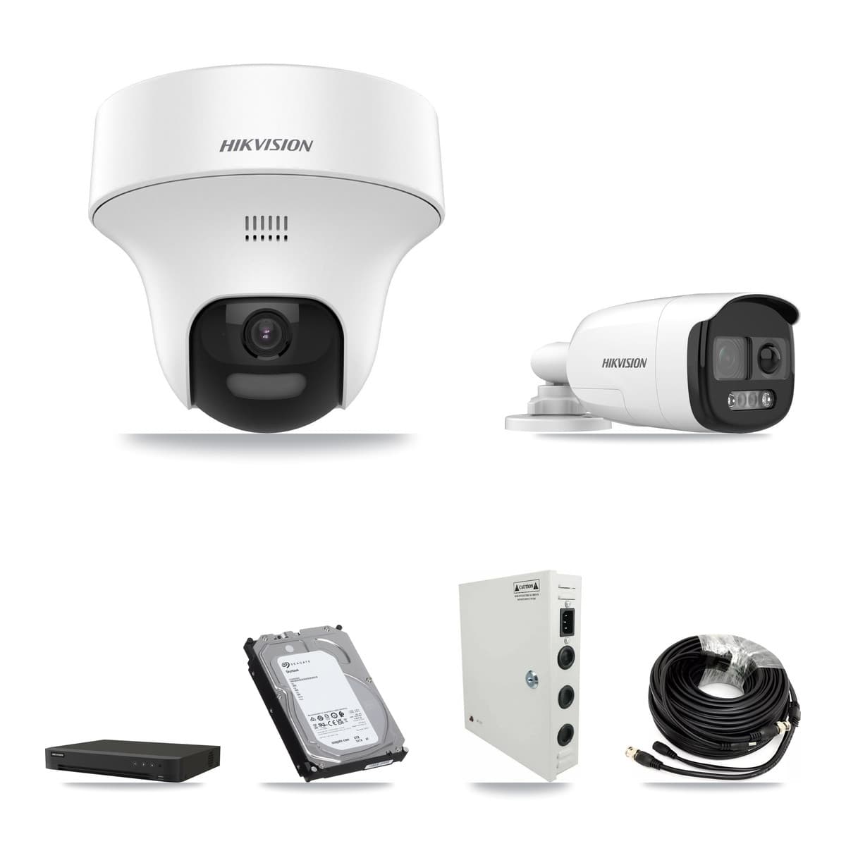 Hikvision 16-Channel 5MP CCTV Kit — 1 DS-2CE12KF3T Bullet + 11 DS-2CE70K0T Turret Cameras + 6TB Recording (IDS-7216HQHI Recorder)