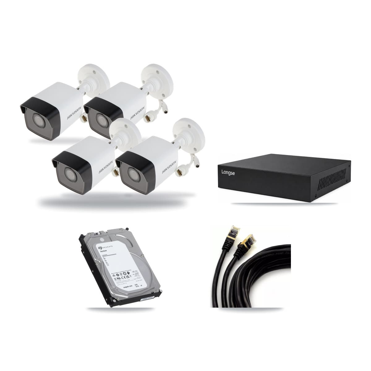 Hikvision & Longse 8-Channel 5MP CCTV Kit — 4 Bullet Cameras + 6TB Recording - Image 1
