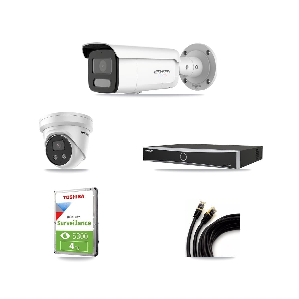 Hikvision 4-Channel 5MP – 4K CCTV Kit — 1 4K Bullet + 1 5MP Turret Cameras + 4TB Recording