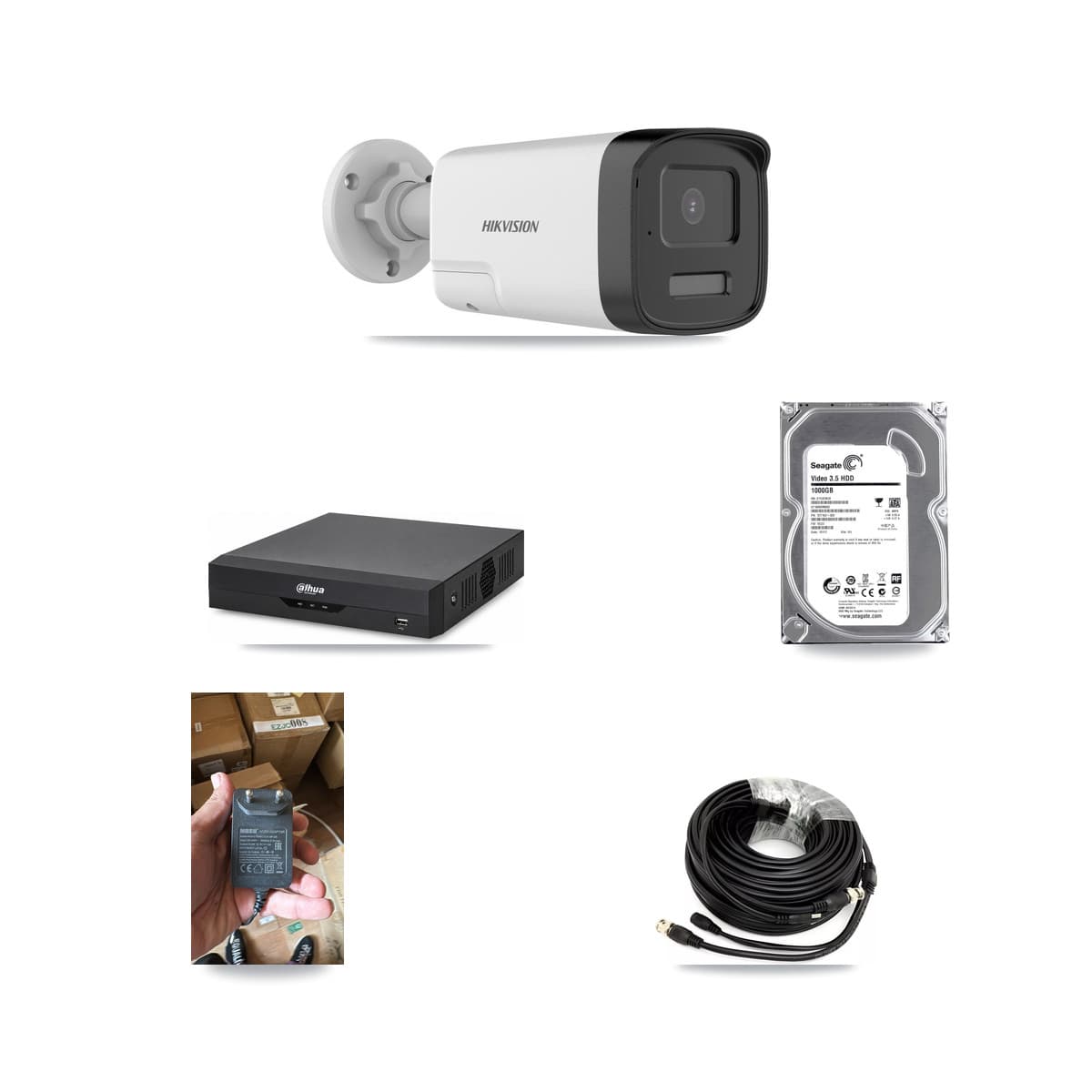 Hikvision & Dahua 4-Channel 5MP CCTV Kit — 1 DS-2CE17K0T Bullet Camera + 1TB Recording - Image 1