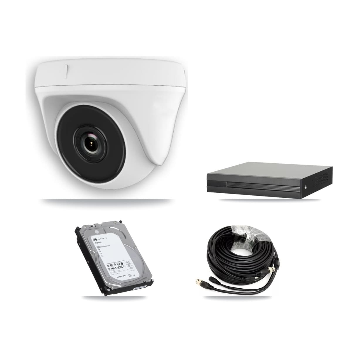 4-Channel 2MP CCTV Kit — 4 Dome Cameras + 6TB Recording