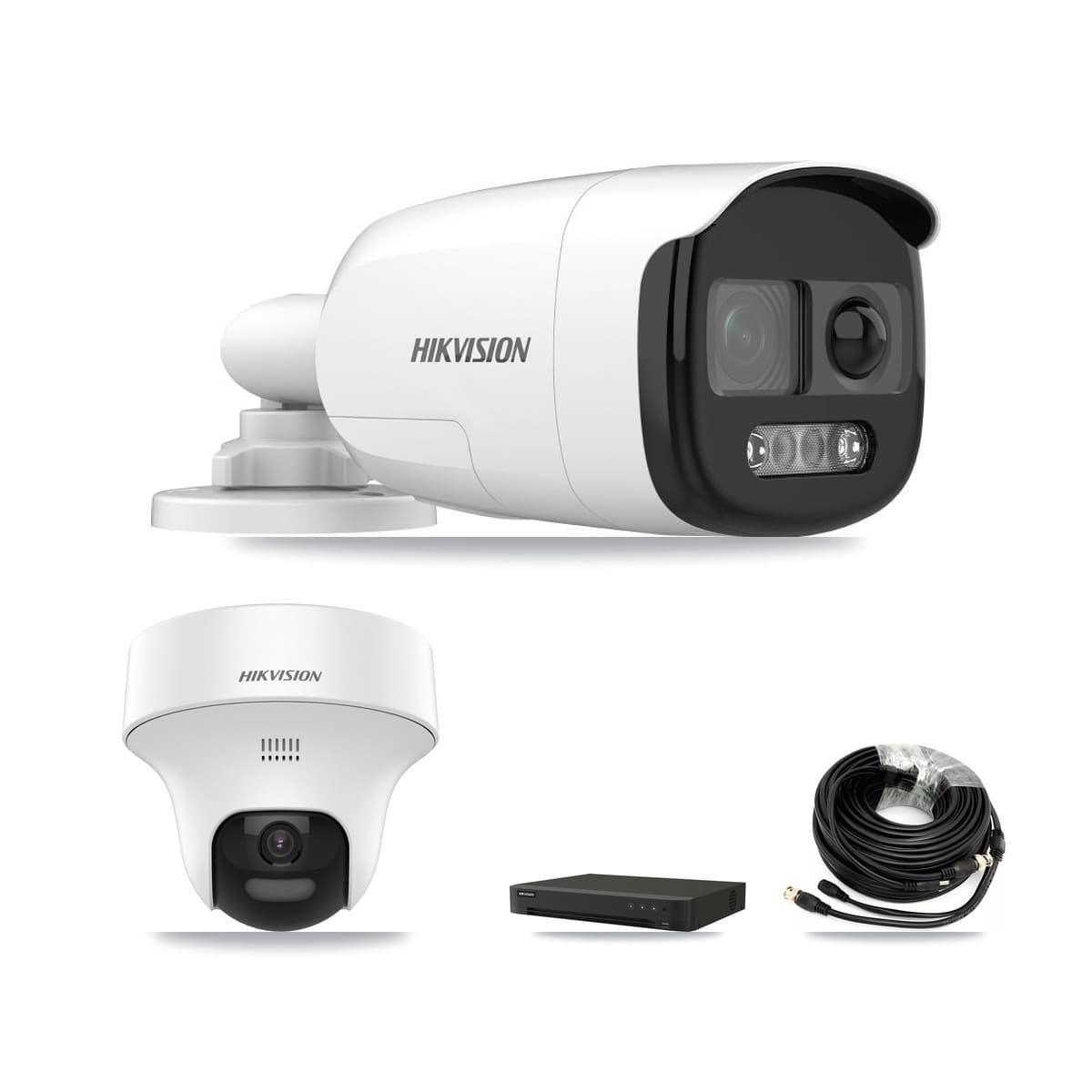 Hikvision 16-Channel 5MP CCTV Kit — 1 DS-2CE12KF3T Bullet + 1 DS-2CE70K0T Turret Cameras + 3TB Recording (IDS-7216HQHI Recorder)