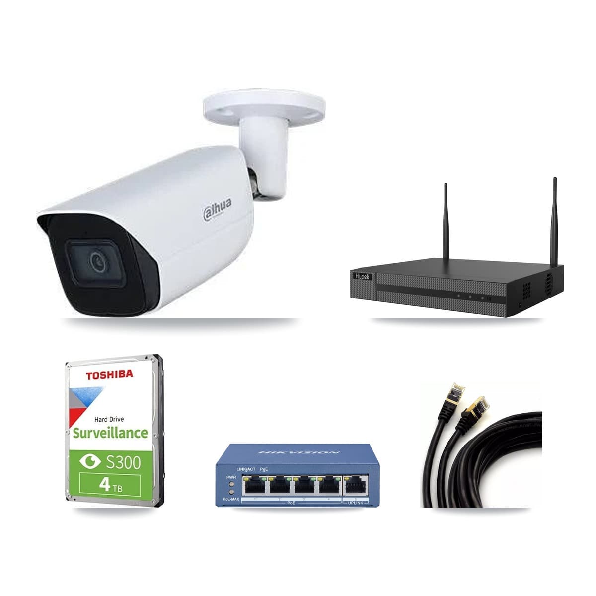 Dahua & HiLook 4-Channel 5MP CCTV Kit — 3 Bullet Cameras + 4TB Recording - Image 1