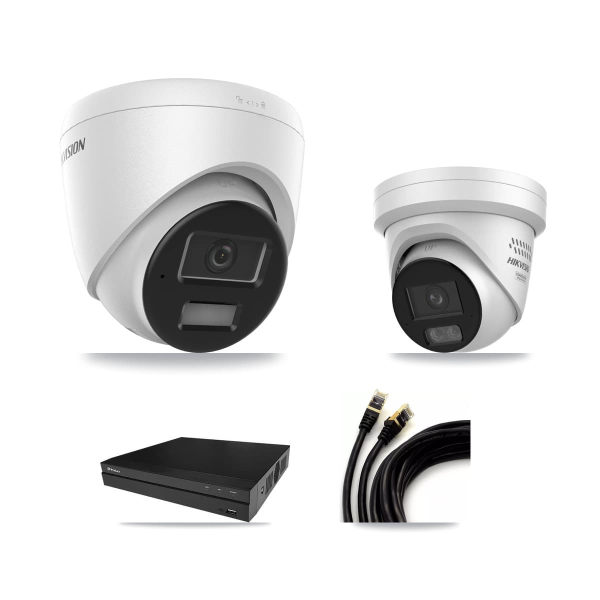 Hikvision & Prolux 8-Channel 4MP CCTV Kit — 1 DS-2CD1343G2 + 1 DS-2CD2347G3 Turret Cameras + 3TB Recording